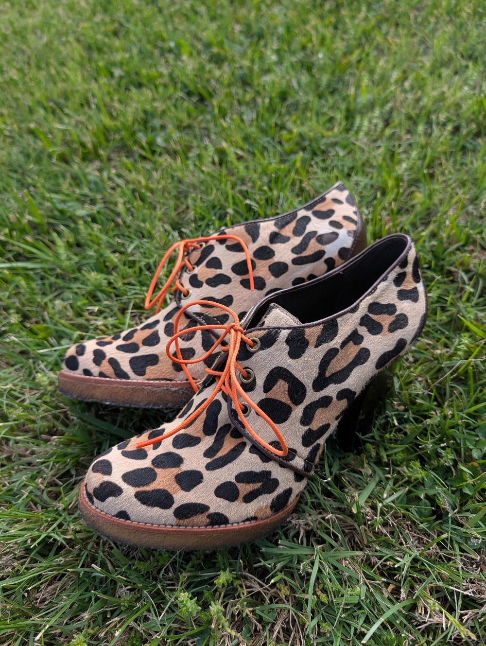 🐆 Vintage Y2K Coach Tullah Leopard Print Lace-Up Calf Hair Ankle Booties, 9B - Picture 11 of 13